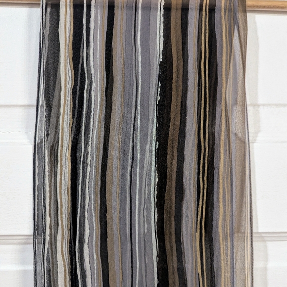 Silk Multi-Striped Earth Toned Agate Stripe Scarf - Picture 2 of 5